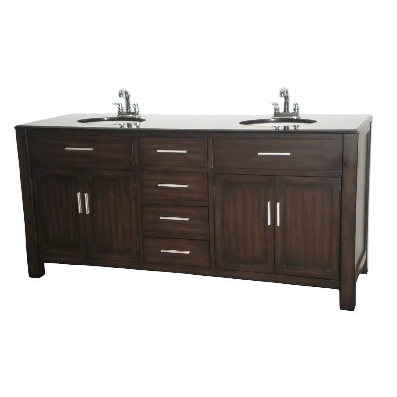 Supernalway Furniture Floor Standing High Quality New Design Retro Style Wooden Vanityies Antique Bathroom Cabinet